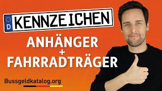 Kennzeichen für Fahrradträger Kennzeichen für Anhänger 🚐  bussgeldkatalogorg [upl. by Yartnod30]