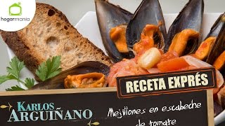 Receta Exprés Mejillones en escabeche de tomate [upl. by Oicnecserc]