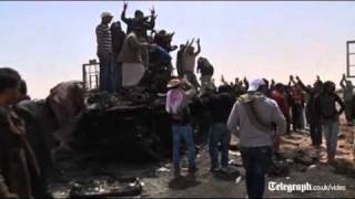 Libya Rebels celebrate taking Ajdabiya [upl. by Nesmat]