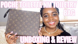 POCHE TOILETTE NM TOILETRY BAG UNBOXING amp REVIEW  THE NEW LOUIS VUITTON TOILETRY POUCH 26 [upl. by Guglielmo]