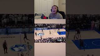 LUKA BUZZER BEAT REACTION vs TIMBERWOLVES 🏀🐺😮 [upl. by Brandice810]