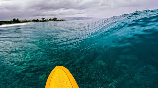 SURFING SHEET GLASS JELLO WAVES  Spring on North Shore  RAW POV [upl. by Shelton]