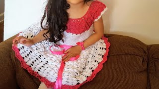 💞VESTIDO para Niña a CROCHETganchilloa la Talla Deseada 💞Parte1 [upl. by Odele]