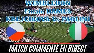 KREJCIKOVA  PAOLINI Wimbledon  FINALE Dames Commenté no streaming [upl. by Benioff452]