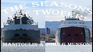 The First Twofer of the Season The Manitoulin and the John G Munson Both Starting their seasons [upl. by Yecaw262]