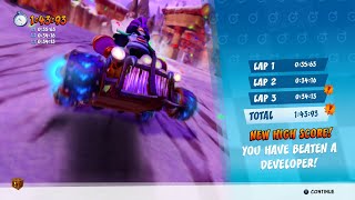 CTR Nitro Fueled  Developer Time Trial 28 Barin Ruins 14393 [upl. by Oigaib196]