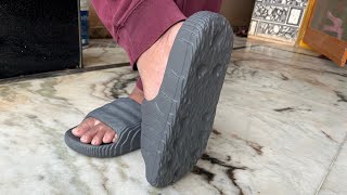 Adidas Adilette 22 Slides Grey unboxing amp Review in Telugu [upl. by Aicilat]