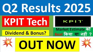 KPIT TECHNOLOGIES Q2 results 2025 KPIT TECH results today KPIT TECHNOLOGIES Share News  KPIT TECH [upl. by Fari701]