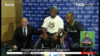 Paralympics  New set of wheels for French Open double quads champion Donald Ramphadi [upl. by Vary938]