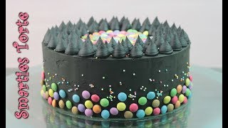 SMARTIES TORTE BACKEN  schwarze Torte ohne Fondant Geburtstagstorte selber machen [upl. by Akinajnat188]