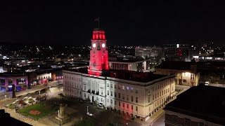 Barnsley by Night  Town Hall Bridge amp Fair Ground [upl. by Airotkciv]