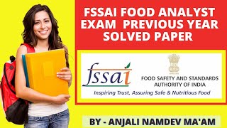 FSSAI Food Analyst Exam Solve Paper 2019FSSAI JOB 2021Food Analyst Study MaterialAgriculture amp GK [upl. by Olshausen]