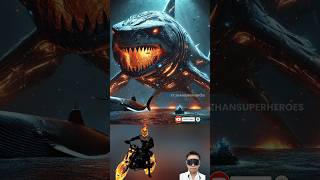 Superheroes But big Shark 🦈😱 shark megalodon superheroes spiderman avangers [upl. by Ydnahs]