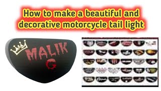 How To Make Motorcycle Back Light Fancy Tail Light  C D 70  C G 125 [upl. by Aiclef754]