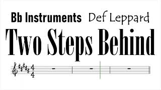 Two Steps Behind Bb Instruments Sheet Music Backing Track Play Along Partitura [upl. by Paine]