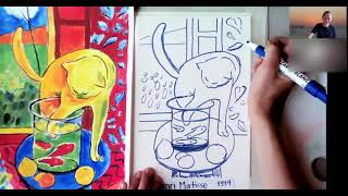 Cat with red fish by Henri Matisse lesson recording for KIDS [upl. by Balbur608]