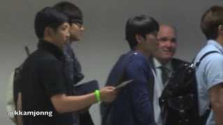 FANCAM 130706 TVXQ leaving to Santiago Chile [upl. by Retsila]