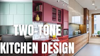 TwoTone Trendy Kitchen Design Colorful Kitchen Inspiration Ideas [upl. by Kenyon]