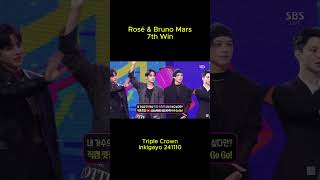 ROSÉ amp Bruno Mars take SEVENTH music show trophy  INKIGAYO WINNERS  241110 [upl. by Llewkcor]