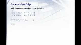 kap 63  Geometriske følger [upl. by Suoirad476]