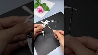 Use four dental floss to make a bow and arrow and you will know handmadeDIY at a glance [upl. by Fayth]