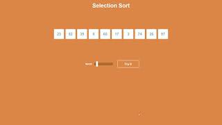 Selection Sort animation HTMLCSSJS [upl. by Brad]