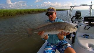 Charleston South Carolina Fishing for Oyster Bar Redfish and Floodtide [upl. by Minda]