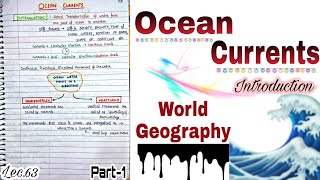 Ocean currents  Introduction Part 1  World Geography  Lec63  An Aspirant [upl. by Lletnuahs]