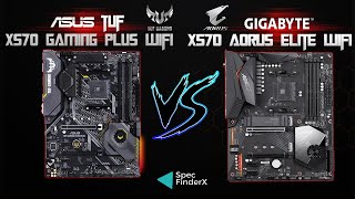 Asus Tuf Gaming X570Plus Wifi vs X570 Aorus Elite Wifi [upl. by Afinom]