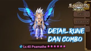 Detail Cara Rune Dan Combo Water Fairy King Psamathe  Summoners War [upl. by Orfurd]