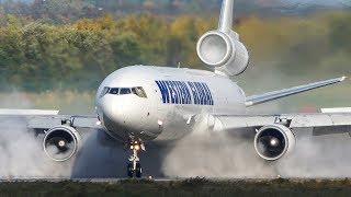 Unbelievable MD11 LANDING on a WET RUNWAY 4K [upl. by Berglund]