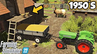 1950S Manual unloading of grain with buckets into the attic Farming simulator 22 FS 22 Ep 84 [upl. by Harriot]