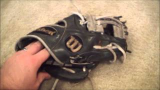 Wilson A2000 1788 Baseball Glove Relace Before and After Glove Repair [upl. by Laumas373]