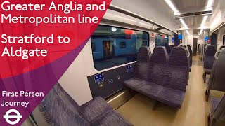 London Underground amp Greater Anglia First Person Journey  Stratford to Aldgate via Liverpool Street [upl. by Eiramlirpa]