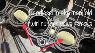 Removing swirl runner valves from ecodiesel intake manifold [upl. by Notloc]