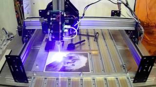 Shapeoko 2 J Tech Photonics Laser PicEngrave Pro 5 amp PicSender [upl. by Ecnarepmet121]