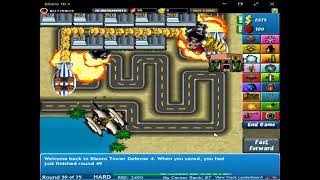 Bloons Tower Defense 4 World Record  Rounds 1250 Hard No Misses [upl. by Linskey]