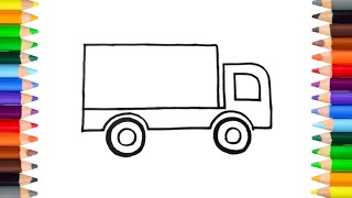 Car drawing easy  How to draw van step by step  Cutedrawings01 [upl. by Ahsenek532]