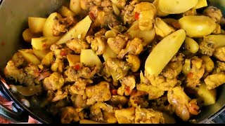 Pork chicken mixer curry Alu kashmiri mirshi Asmr eating spicy pork belly [upl. by Enilada]