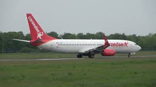 Corendon Airlines B737800 Takeoff Groningen Airport Eelde [upl. by Annohsat]