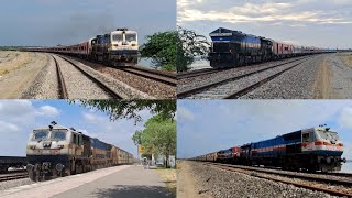 9 in 1 Trains at Pure Diesel Sambhar Lake Jaipur Jodhpur Route Indian Railways [upl. by Watts273]