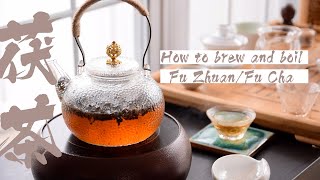 How to brew and boil Fu Cha Fu Zhuan  Chinese Dark Tea  Hei Cha Hey Jude  ZhenTea [upl. by Eimac]