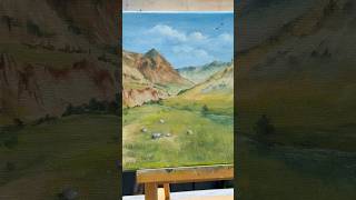 Process Light of Pasture  Easy Steps for Beginners Oil Painting Tutoril [upl. by Ocsinarf179]