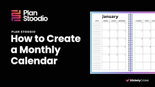 How to Create a Monthly Calendar Layout in Plan Stoodio [upl. by Lenahc173]