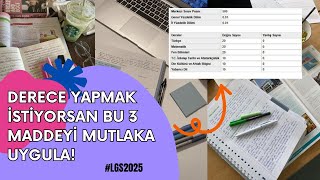 LGS 2025te Derece Yapmak İsteyen Herkesin Mutlaka Uygulaması Gereken 3 Madde [upl. by Ykcin485]