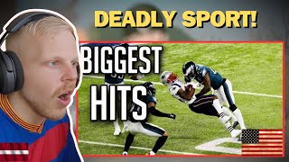 European Soccer fan Reacts To Biggest Hits In NFL [upl. by Aicel]