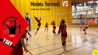 Infantil Vermell 1 SET de la 5 Jornada 2 Fase entre el Molins Vermell VS AV Alpicat [upl. by Enyawud308]