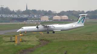 Smooth Landing Avanti Air De Havilland Canada Dash 8400 at Birmingham Airport [upl. by Yrocal]