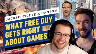 Jacksepticeye and DanTDM on What Free Guy Gets Right About Video Games [upl. by Dorolice]