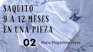 Cómo tejer saquito  9 a 12 m MANGAS en una sola pieza 2🌺🌺🌺tejidos knit [upl. by Neenad]